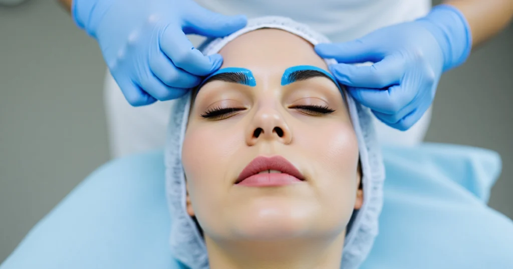 Current image: Women taking brow lift treatment in Glenview, IL